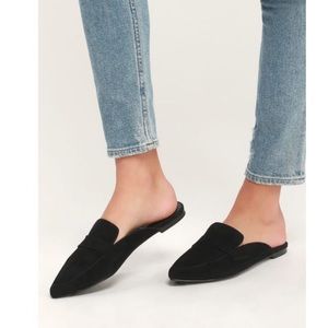 Steve Madden Black Suede Flavor Mules